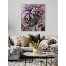 Lilac in a vase - original large painting , acrylic on canvas, size 105*120 cm, original, artist Marina Stognieva